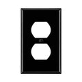ENERLITES Duplex Receptacle Outlet Metal Wall Plate, 1-Gang, Black Gloss - color: Black Gloss, size: Standard Size