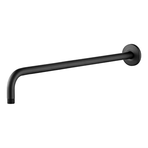 OFFO Shower Arm with Flange, 24 in Wall Mount Replacement Angle Shower Head Arm Wall-Mounted For Fixed Shower Head & Handheld Showerhead, Matte Black - color: Matte Black, style: 24 in