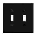 ENERLITES Double Toggle Light Switch Cover Plate, 2-Gang, 1 Pack, Black - color: Black, size: Screw
