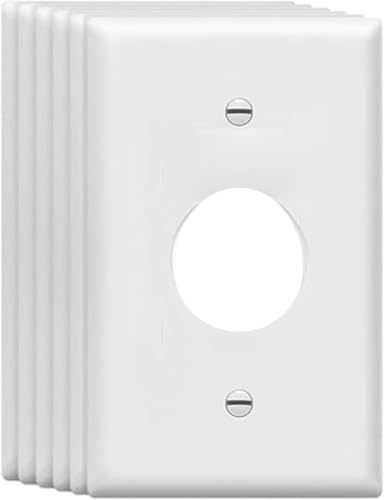 ZEFTV Mid-Size Single Outlet Cover Wall Plates 1-Gang 4.89" x 3.12" Switch Outlet Electrical Cover Plate Unbreakable Thermoplastic Faceplate for Light Receptacle Outlet Switch, White (6 Pack) - color: Mid-Size,Single Outlet, size: 6 Pack