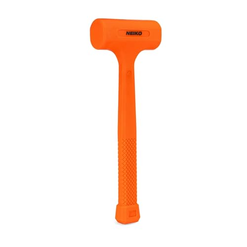 NEIKO 02842A Dead Blow Hammer, 0.5 Pounds, Neon Orange Deadblow Hammers, Mallet, Spark and Rebound Resistant, Unibody Molded, Soft Blow Rubber, Checkered Grip, Steel Shot and Core - size: 0.5 Pound, style: Dead Blow