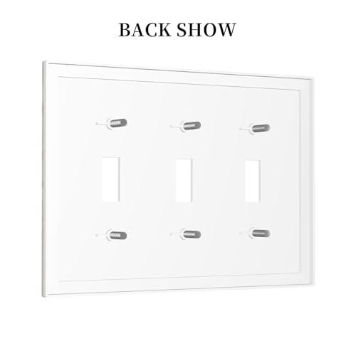 Beige Marble Pattern Light Switch Cover Modern Wall Plate Decorative 3 Gang Triple Toggle Switch Plates Electrical Outlet Faceplate for Bathroom Kitchen Bedroom 6.7" x 4.8" - size: 3 Gang Triple Toggle