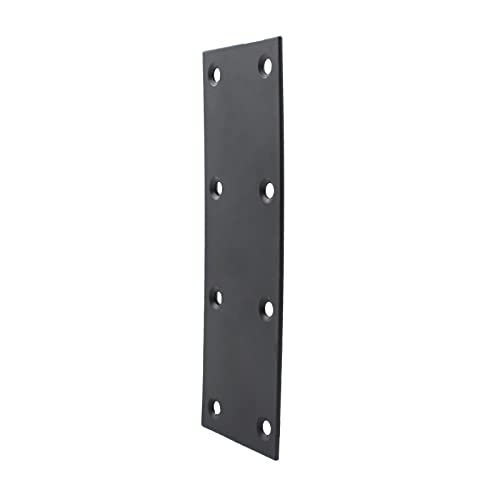 4 Pack Flat Straight Brace Brackets, ULIFESTAR Black Stainless Steel Mending Bracket Plate Metal Shelf Support Fixing Joining Plate for Furniture,Wood,Shelves,Cabinet with Mounting Screws - size: 140 x 48 x 2 mm
