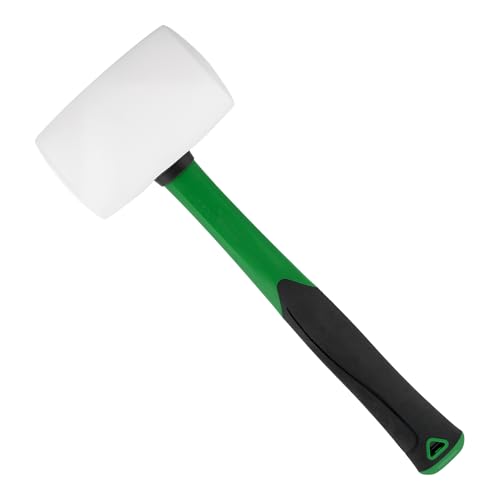 2 Pack 32 oz Rubber Mallet Hammers with Non-Slip Grip Handle, Non-Marking Rubber Hammer for Flooring Installation, Camping Tent Stakes, Auto Repair