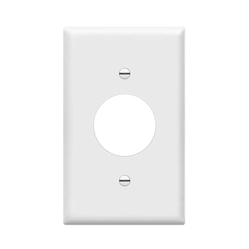 ENERLITES 1.406" Hole Single Receptacle Outlet Wall Plate, Size 1-Gang 4.50" x 2.76", Polycarbonate Thermoplastic, 8851-W, White - color: White, size: Standard Size