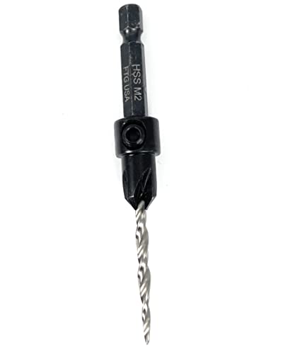 FTG USA #6 (9/64") Adjustable Tapered Wood Countersink Drill Bit - size: #6, style: w/o Depth Stop