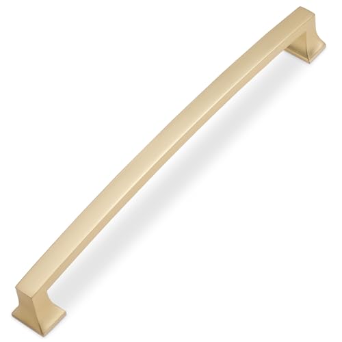 COTYKILEY 10 Pack 7.5 Inch(192mm) Brushed Brass Cabinet Handles Gold Kitchen Cabinet Pulls Cabinet Door Handles Kitchen Cabinet Hardware Cupboard Drawer Pulls Dresser Handles - color: Brushed Brass, size: 7.5" Hole Center（192MM）