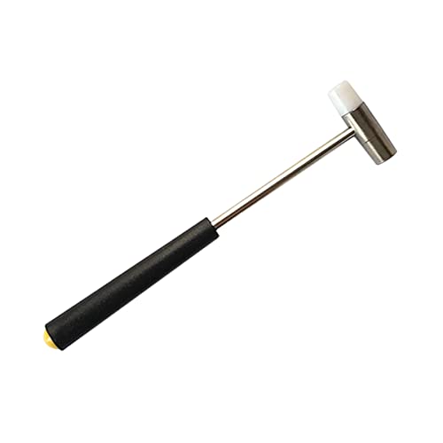 Dual Head Small Hammer, 7 Inches, Plastic Head and Metal Head, Black Plastic Grip, Double face Jewelry Mallet, Mini Hammer for Watch, Tuning, Woodworking, Toys, DIY, Leather, Instruments - style: 18CM -BLACK HANDLE