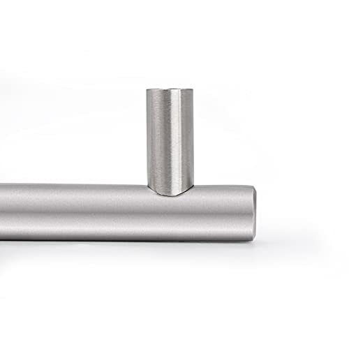 Probrico 5 Pack|T Bar Cabinet Pulls Stainless Steel Kitchen Handles Chest Knobs 2.5 Inch Hole Centers Brushed Nickel, 4 Inch Overall Length - color: Brushed Nickel, size: hole center 2-1/2"
