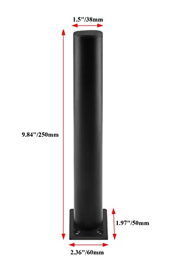 4-Pack Adjustable Aluminum Alloy Furniture Legs 10" Height Black - color: Black, size: 10 Inch