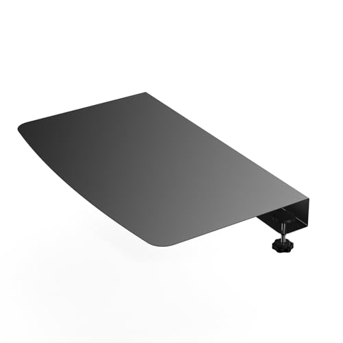 17 inch Clamp-on Corner Desk Connector Sleeve Plate, L Desk Platform Extender Attachment, Corner Desk mat - Black