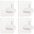 Fotosnow White Adhesive Towel Hooks: 15LB Heavy Duty Wall Hooks Stick on Shower Hooks for Bathroom Kitchen Door-4Packs - color: White-4 Pack