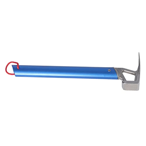Heavy Duty Camping Claw Hammer, Stainless Steel Ox Horn Head Tent Stake Hammer Multifunction Building Camping Hammer for Hiking Backpacking Gardening (blue) - color: Blue