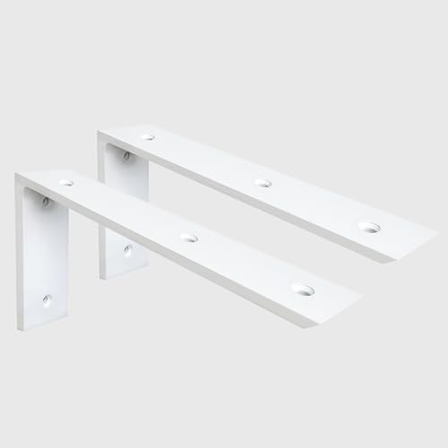 WINKER Countertop Support Bracket 2 Pack Heavy Duty 3/8" Thick Hidden L Shelf Bracket 18" x 8" x 2.5" Metal Corbels for Quartz/Granite/Wood/Concrete/Laminate Countertops, White - size: 18″x8″x2.5″-3/8" thick, style: White-2Pack