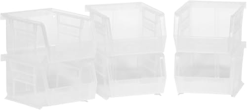 Akro-Mils 30210 AkroBins Plastic Storage Bins, 5"x4"x3", Clear, 6-Pack - color: Clear, size: 6 Pack
