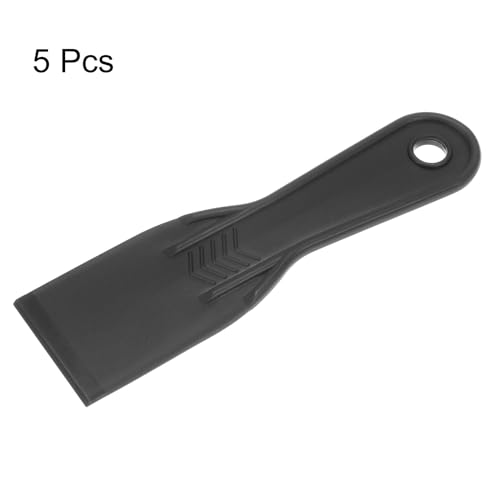 HARFINGTON 5pcs Putty Scraper 2" Width 6mm Thin Width 6mm Thin Flexible Plastic Putty Knives for Taping Drywall Spreading Painting Wall Scratching - color: Black, size: 2"