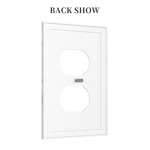 Beige Marble Pattern Outlet Covers Light Switch Cover Modern Wall Plate Decorative Duplex Receptacle Switch Plates Electrical Outlet Faceplate for Bathroom Kitchen Bedroom 5" x 3" - size: Duplex Outlet Covers