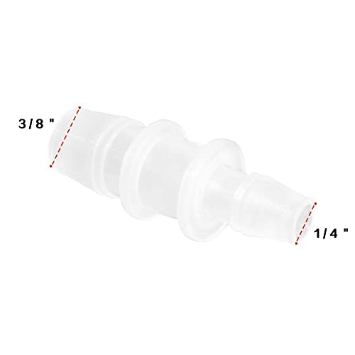 Plastic Hose Barb Reducer Pipe Fittings, 3/8" to 1/4" Hose ID Connectors Joint Splicer Mender Adapter Union Boat Water Air Aquarium O2 Fuel (Pack of 3) - size: 3/8" to 1/4"