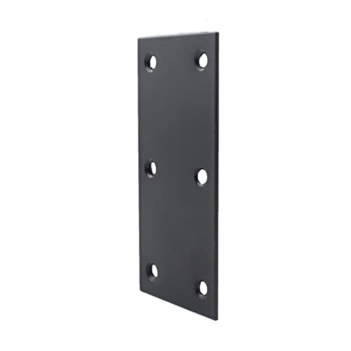 4 Pack Flat Straight Brace Brackets, ULIFESTAR Black Stainless Steel Mending Bracket Plate Metal Shelf Support Fixing Joining Plate for Furniture,Wood,Shelves,Cabinet with Mounting Screws - size: 100 x 48 x 2 mm