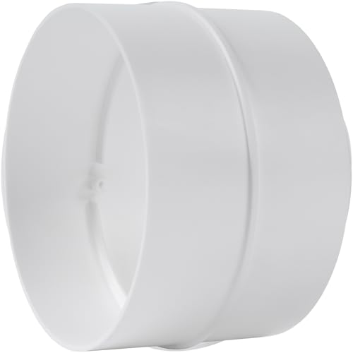 4 Inch Duct Connector - Round White Plastic Vent Pipe Connector, Extender - Flexible Dust Hose or Straight Dryer Pipe Coupling and Extension - HVAC Intake/Exhaust Ventilation Fitting Adapter - size: Ø 4" Inch - 1Pack