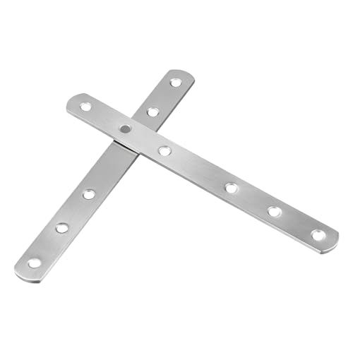 SOUJAP 20 PCS 7.7 inch Straight Flat Brackets, Stainless Steel Flat Mending Plates, Long Joining Bracket with Screws for Wood, Shelves, Furniture