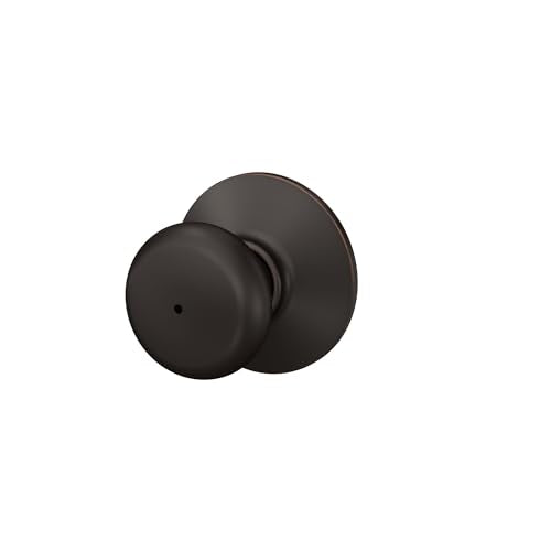 Schlage F40 PLY 716 Plymouth Door Knob, Bed & Bath Privacy Lock, Aged Bronze - color: Aged Bronze, size: Standard