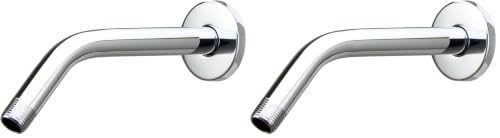 Purelux Shower Arm 8 Inches Universal Replacement Made of Stainless Steel, Chrome Finish Flange Included (Pack of 2) - color: Chrome, size: 8 Inches (Pack of 2)