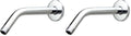 Purelux Shower Arm 8 Inches Universal Replacement Made of Stainless Steel, Chrome Finish Flange Included (Pack of 2) - color: Chrome, size: 8 Inches (Pack of 2)