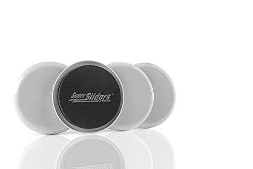 Super Sliders 3 1/2" Round Reusable Furniture Sliders for Carpet Easily Move Medium to Large Sized Items Across Carpet, 4 Pack Gray - color: Grey, size: 4 Count (Pack of 1)