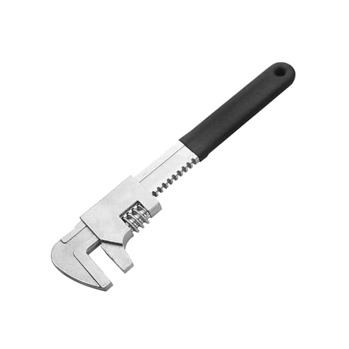 Non-slip Design 9 inch Automotive Wrench with [Silicone Non-slip Grip] Adjustable Wrench Fits a Variety of Fastener Sizes for Construction Machine Automobiles Home Repairs 9'' Black - color: Black, size: 9 inch