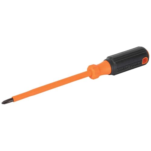 Klein Tools 6836INS Insulated Screwdriver, Made in USA, 1000V #2 Phillips Tip Screwdriver with 6-Inch Shank, Tip-Ident, Cushion-Grip Handle - style: #2 Phillips, 6-Inch