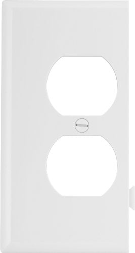 Eaton STE8W Polycarbonate 1-Gang Duplex Receptacle Sectional Mid Size Wall Plate, White