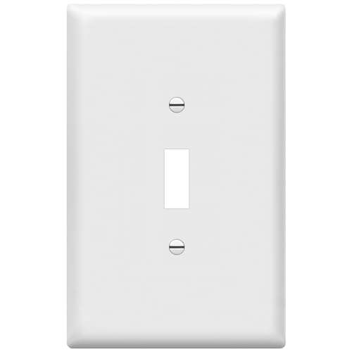 ENERLITES Toggle Light Switch Wall Plate, Jumbo Switch Cover, Oversized 1-Gang 5.5" x 3.5", Unbreakable Polycarbonate Thermoplastic, 8811O-W, White - color: White, size: Over-Size