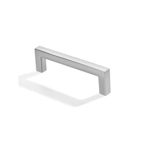 khtumeware 10 Pack 3-1/2 inch(89mm) Hole Center Brushed Nickel Cabinet Pulls Solid Heavy-Duty Square Cabinet Handles Drawer Pulls Kitchen Cabinet Hardware Kitchen Handle - color: Brushed Satin Nickel, size: 3-1/2 inch(89mm) hole center