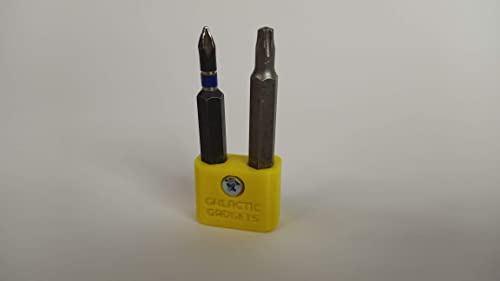 MAGNETIC Bit Holder for DEWALT 20V Drill/Driver, Side Mounted, Strong Magnets, Low Profile Design - Galactic Gadgets (Yellow) - color: Yellow, 1 Pack