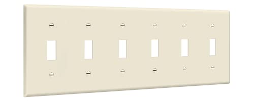 ENERLITES 6-Gang Toggle Light Switch Wall Plate Cover, 1 Pack, Light Almond - color: Light Almond, size: Standard Size