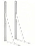 2 Pack L18 x H 12" White Heavy Duty Shelf Brackets with Screws Metal Shelf Brackets Shelf Support Angle Brackets for Shelves L Brackets Heavy Duty Floating Shelf - size: 18''x12'', style: 2 Pack-White