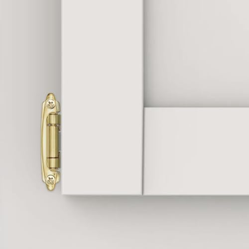 50 Pack (25 Pairs) 1/2 Inch Overlay Gold Kitchen Cabinet Hinges - color: Brass Gold, size: 50 Pack (25 Pairs)