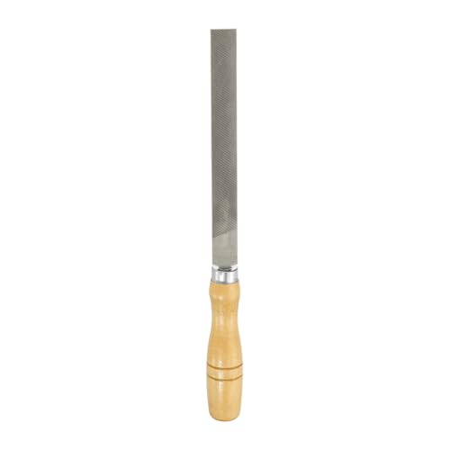 HARFINGTON Flat Coarse Cut File 6" Double Cut Teeth High Carbon Steel Hand Rasp File with Wood Handle for Metal Wood Deburring Removing - size: 6", style: Coarse