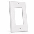 Premium White Light Switch Cover, Standard Size Single Gang Decora Rocker Wall Plate, Impact-Resistant Polycarbonate Plastic Faceplate, Screws Not Included, 1-Pack