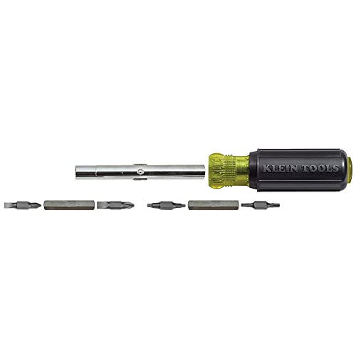 Klein Tools 80027 Screwdriver Set, 11-in-1 Multi-bit Screwdriver, 6-in-1 Stubby, Phillips, Slotted, Square, Torx Bits, 2-Piece - style: Screwdriver Kit