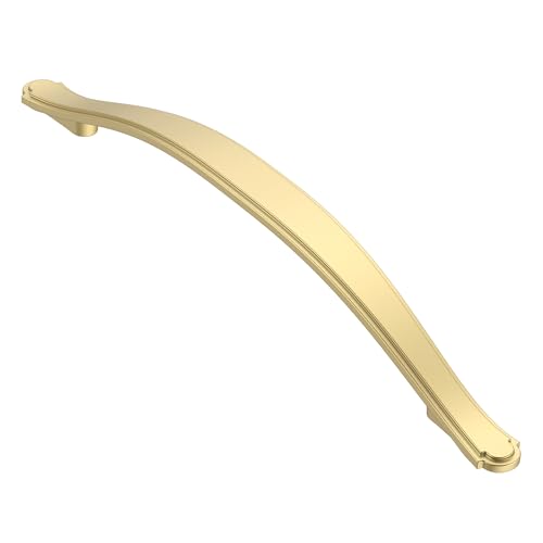 Alzassbg Brushed Gold Cabinet Pulls and Handles 10 Pack, AL3028MGP - color: Brushed Gold, size: 6-1/4" Hole Center