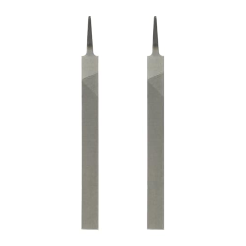 HARFINGTON 2pcs Flat Thin Cut File 8" Double Cut Teeth High Carbon Steel Hand Rasp File without Handle for Metal Wood Deburring Removing - size: 8", style: Thin