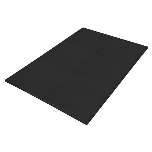BalanceFrom Puzzle Exercise Mat 1/2-inch Thick, EVA Interlocking Foam Floor - color: Black, style: 1/2" Thick, 24 Square Feet