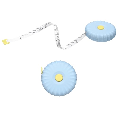 HARFINGTON 2Pcs Soft Tape Measure 79" Double Scale Retractable Mini Cartoon Measuring Tape Cute Tape Measurer for Sewing Craft Cloth Fabric Tailor Weight Loss Body Measurements, Blue - color: Blue