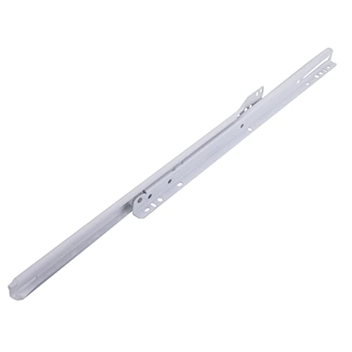 16" Bottom-Mount Drawer Slide Kit, Steel Tracks, 1.2 mm Thick, 1-Pair, White Powder Coat Finish - size: 16 in