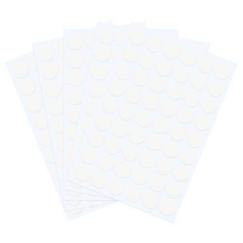 PATIKIL 270 Pieces Screw Hole Stickers, 5 Sheet Self-Adhesive Waterproof PVC Wood Grain Sticker for Screw Holes Wall Cabinets Desk Repairing, White, 21mm/0.83 Inch - color: White