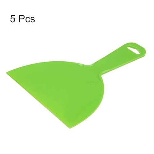 HARFINGTON 5pcs Putty Scraper 6" Width 4mm Thin Flexible Plastic Putty Knives for Taping Drywall Spreading Painting Wall Scratching - color: Green, size: 6"