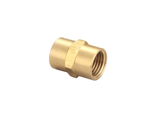 1/4 Inch NPT Female x 1/4 Inch NPT Female Brass Coupling - size: 1/4" x 1/4" NPT Female, style: 4 Piece