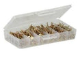 AKW Drywall Screws Assortment Kit #6 Wood Screws, 335pcs Carbon Steel, Yellow Zinc Coating, Phillips Driver, Bugle Head 6 Sizes 1",1-1/4" 1-1/8", 1-5/8", 2", 2-1/4"